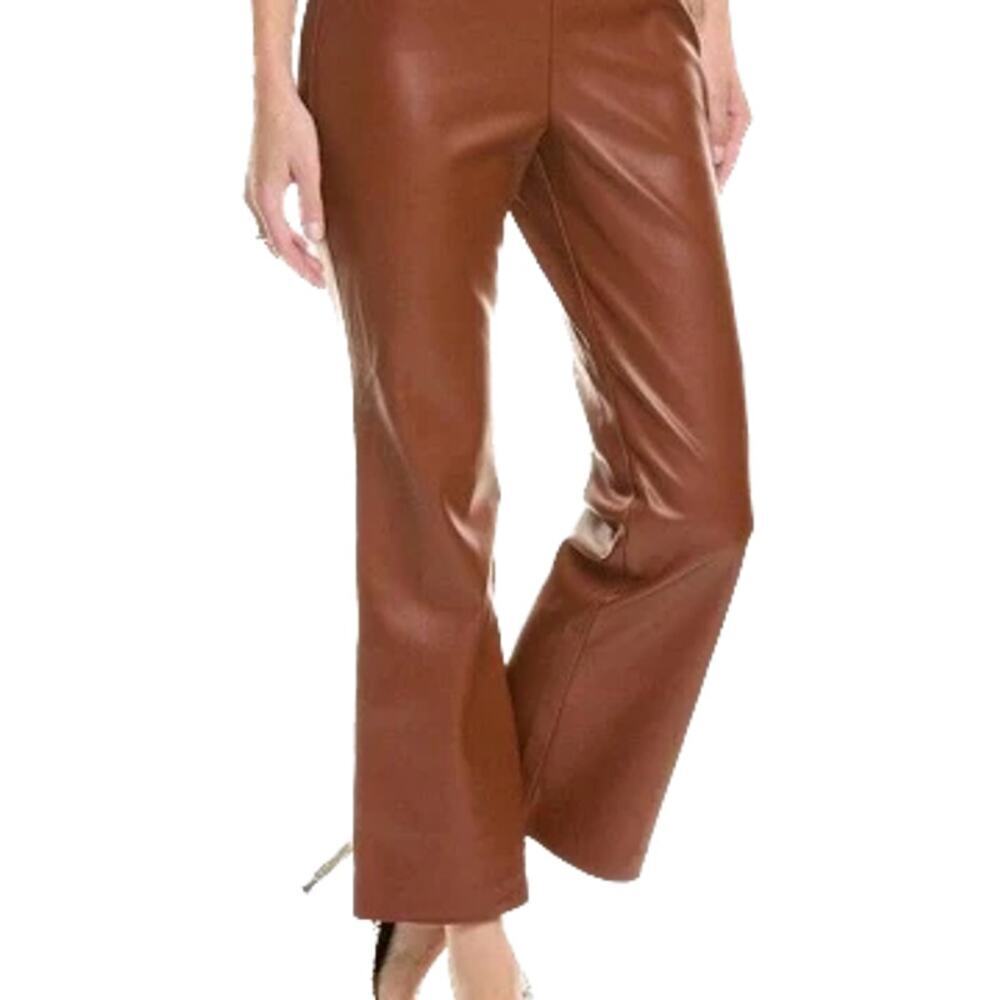 BLANK NYC Mini Bootcut Faux Leather Cropped Pants Brown Cognac NWT 31 12 XL